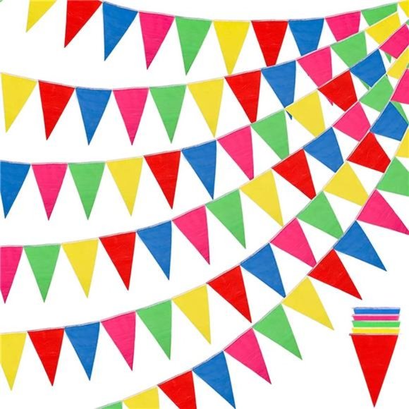 1020ft 720pcs Colorful Pennant BannerFlags Multicolor BuntingString TriangleFlag - Picture 1 of 7